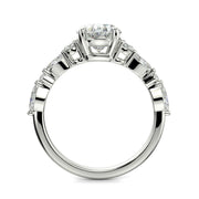 Carissa Oval Cut Pave Shared Prong Claw Set Engagement Ring Setting - Nivetta